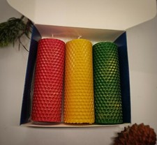 Confezione  3 CANDELE  CERA D'API , profumo di Miele. 100% prodotto NATURALE.