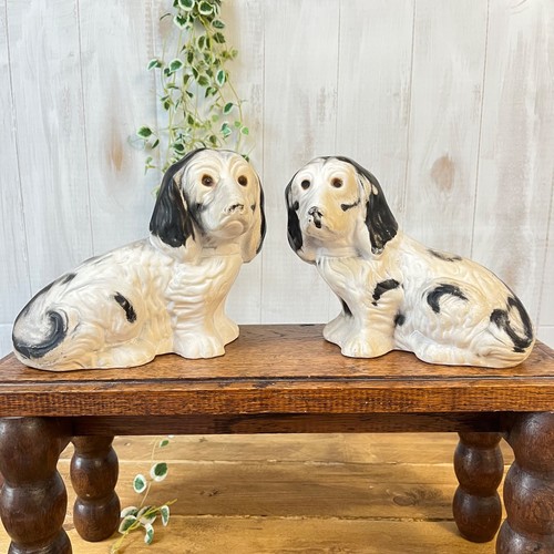 Vintage ceramic spaniels - vintage,