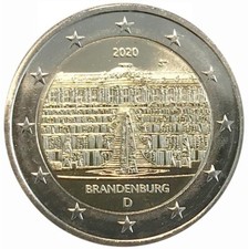2 Euro Commemorativo Germania "Palazzo Di Sansouci" Brandenburg 2020 Zecca D
