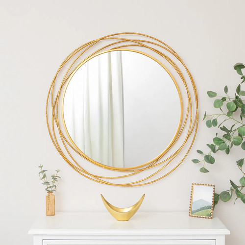 Large round gold circle swirl - large,