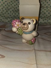 Thun Teddy Primavera Con Mazzo Di Fiori Rosa Con Scatola