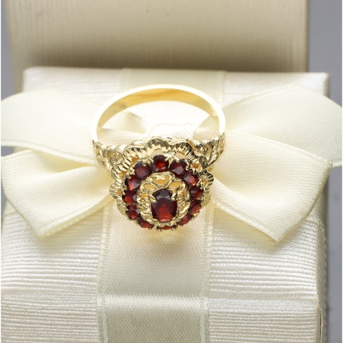 Anello vintage con granati - granati, in