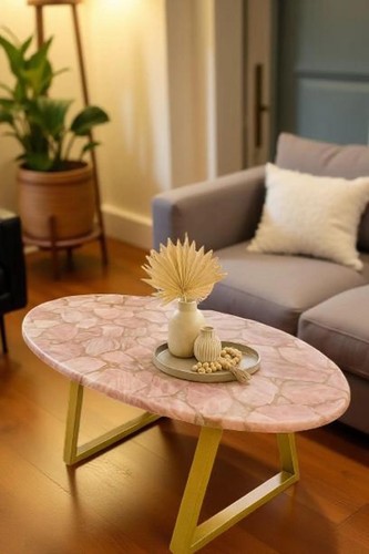 Handmade quarzo rosa ovale - quarzo,