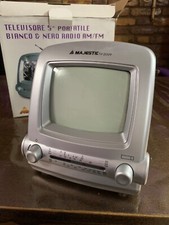 TELEVISORE 5’’ PORTATILE BIANCO E NERO RADIO AM/FM, MAJESTIC TV 2009, NUOVO