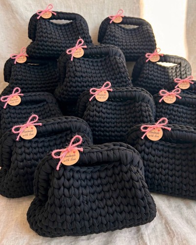 Cluch bag fettuccia nera o - bag,