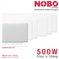 Radiatore elettrico norvegese NOBO 500W, 10 mq (include termostato NCU-2Te)