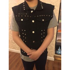 Gilet uomo punk denim