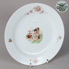 Piatto antico in ceramica laveno Verbanum Stone Sci decorativo con putti angeli