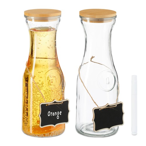 Caraffe vetro tappo - caraffe, bambù