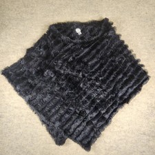 Poncho scialle lana pelliccia