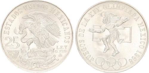 Messico pesos 1968 mo - 25,