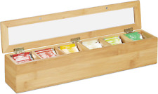 Scatola Porta Tè E Tisane, 6 Scomparti,72 Bustine,Organizer Con Coperchio,Salva-