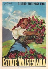 Cartolina Estate Valsesiana  Illustrata Musati  1948 (Vercelli)