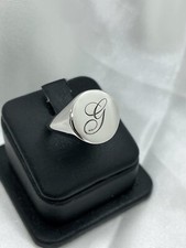 Anello chevalier tondo in argento 925, anello a scudo, anello da mignolo