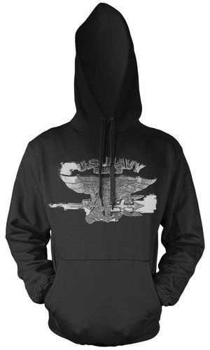 Felpa con cappuccio navy seals - navy,
