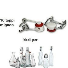 10 Tappi Meccanici MIGNON Tipo Piccolo Per Bottiglie Monodose Liquori Limoncello