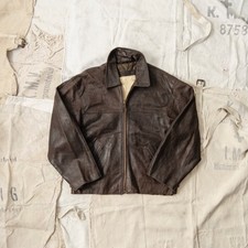 Giacca pelle marrone vintage anni 80 Made in Italy / vestibilità ritagliata / taglia media