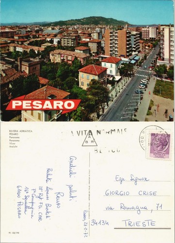Cartolina pesaro panorama - pesaro,