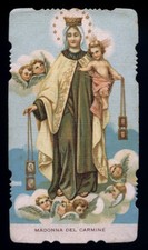 antico santino cromo-holy card MADONNA DEL CARMELO