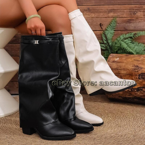 Stivali pieghevoli moda tacco