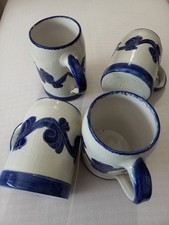 Set 4 boccali da birra in gres decorati a mano 0,5 litri