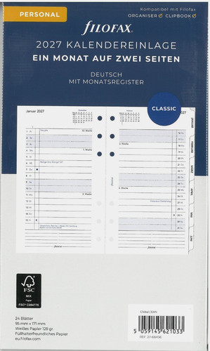 Filofax inserto calendario