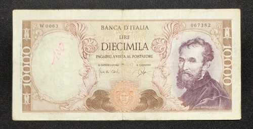 10000 lire michelangelo - lire,