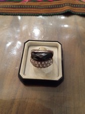 Vintage Anello Argento  Onice E Quarzo