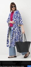 Kimono con cintura misto lino