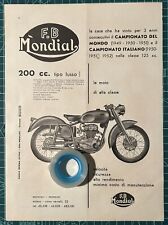 Rara Pubblicita’ Moto MONDIAL 200 Tipo lusso del 1953