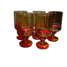 5 Bicchieri Vintage ROSSI Baffo MARTINI & ROSSI Pubblicitari Modernariato RARI