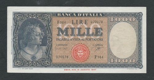 Italy lire 1000 spl xf - spl+, xf+