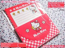 ? Sanrio VINTAGE 1999 HELLO KITTY Complete Letter Set Papel Papeis w/ STICKERS