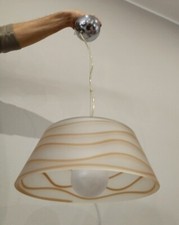 Lampadario sospensione pendente a coppa vetro cromo 34 cm E27 LED