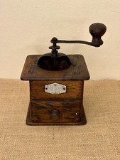 Macinacaffè Antico In Legno E Ghisa Con Cassetto – Vintage Anni ’30-’50