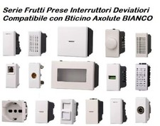 Serie Frutti Prese Deviatore Interruttore,Compatibile con Bticino Axolute Bianco