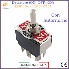 Interruttore doppio deviatore a levetta x 220V 12V volt 24V da pannello bipolare