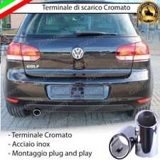 TERMINALE DI SCARICO PER MARMITTA TONDO CROMATO INOX VOLKSWAGEN GOLF 6 VI