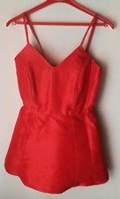 Abito donna  vestito  corto poliestere rosso