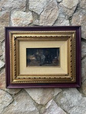 Quadro -Carrozzella A Riposo- Luigi Crisconio dipinto a olio