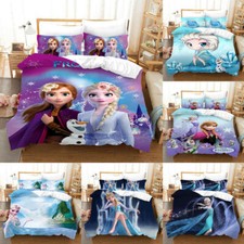 Set biancheria da letto Frozen 3 pezzi Elsa Anna copripiumino federa copripiumino taglia UK