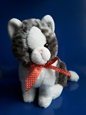 "TRUDI" peluche Gatto, colore bianco e grigio, altezza 24 cm.