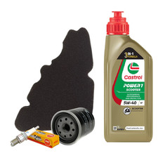 KIT/TAGLIANDO CASTROL 5W40 FILTRO OLIO ARIA ORIGINALE CANDELA LIBERTY 125 150