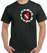 Immersione Cuore Interno Uomo Divertente T-Shirt Diver Equipment Pinne Maschera