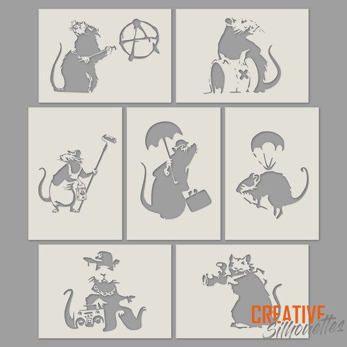 Banksy stencil per ratti - ratti,