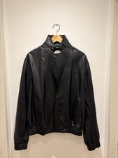 Alexander McQueen Giacca di Pelle Nera Uomo IT 46. Nuovo mai indossato senza etichette