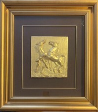 Camillo Fait, Cavalli, bassorilievo, 21x24 cm (58x63 cm con cornice)