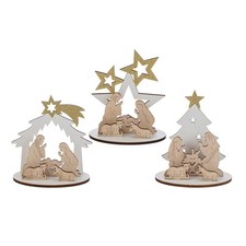 1 pz presepe legno capanna