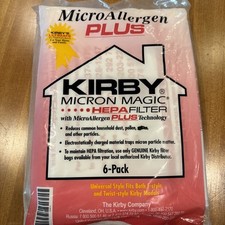 KIRBY Micron Magic Sacchetti Filtro Sottovuoto HEPA Stile F/Twist-Style, Confezione da 6 (204814)