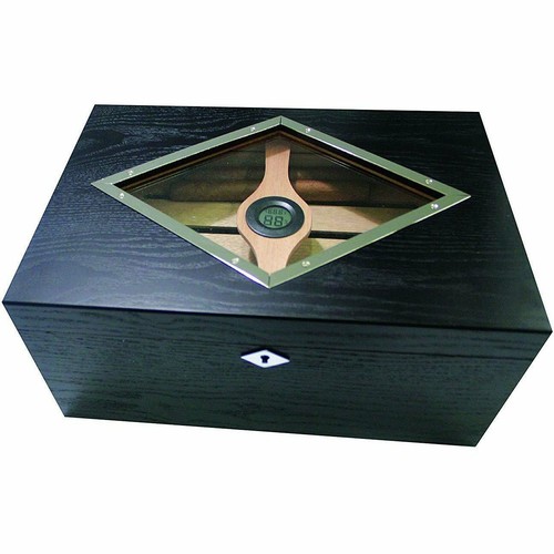 Humidor glass top color black - color,